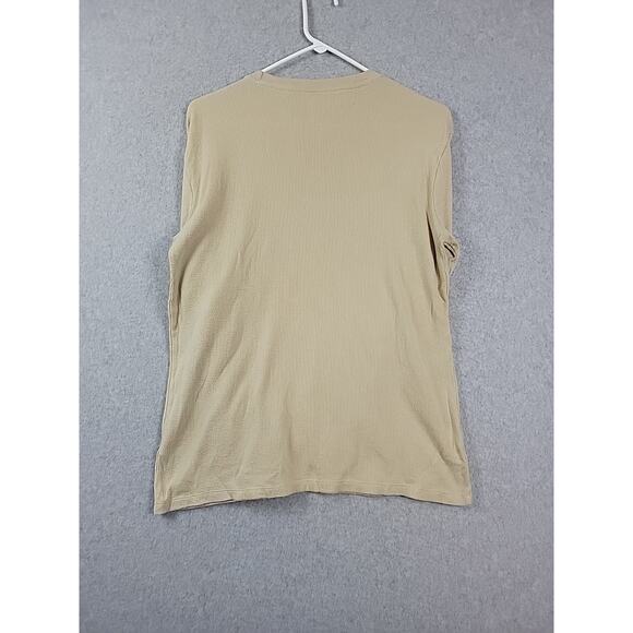 Vox Populi For The People Brooklyn Beige LS Crewneck T Shirt Men's Large Stretch - Picture 6 of 12